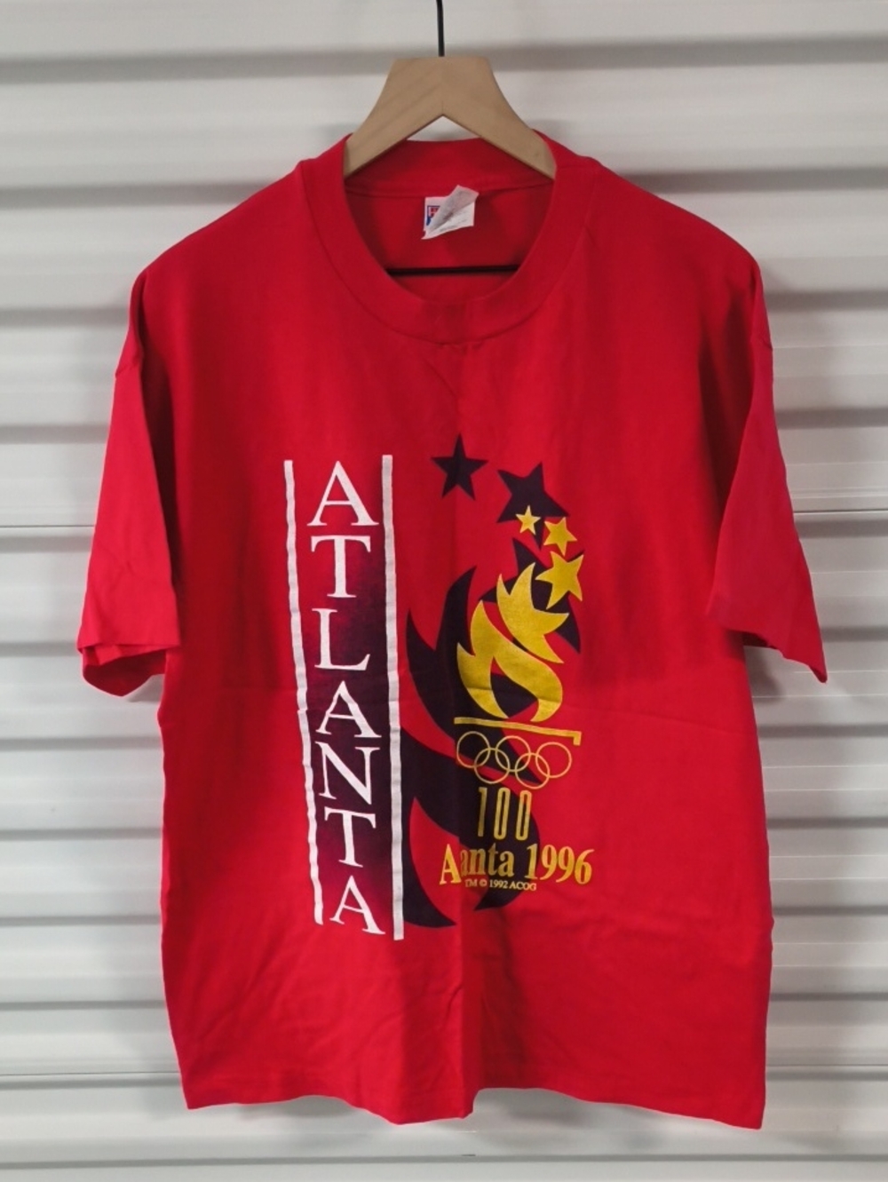 Vtg 96’ Atlanta Olympics Graphic Single Stitch Crewneck Short Sleeve T-shirt XL